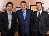 Mr. Ashok Kajaria with his sons, Chetan and Rishi